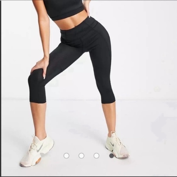 ASOS 4505 icon run tie waist capri legging Black Size 8 NWOT High Waist - Picture 1 of 12